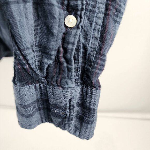 Alex Mill Shirt Mens Medium Blue Wash & Go Plaid Button Down Collar - Picture 5 of 7
